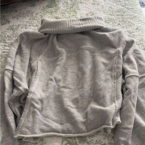 Aerie Gray Cowl Neck Sweater Soft Knit Relaxed Fit